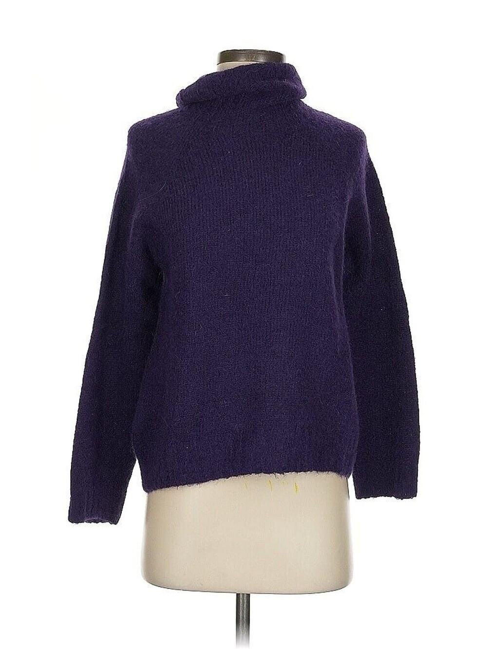 Plain Goods Alpaca Wool Blend Purple funnel neck Turtleneck Sweater S